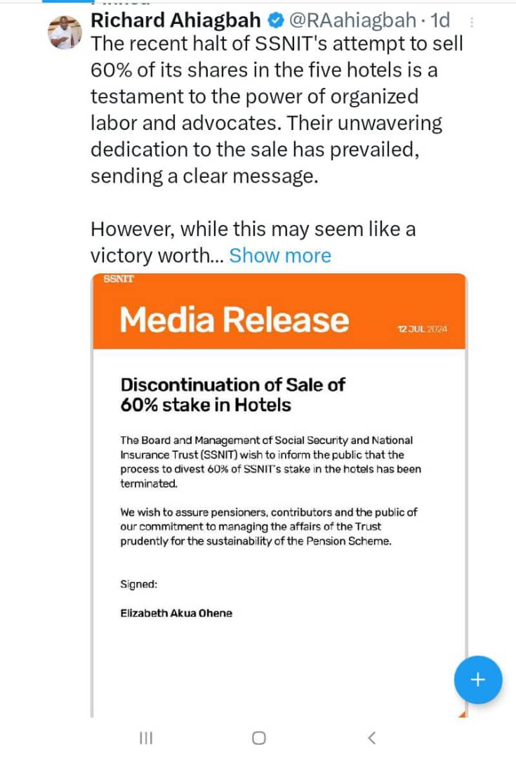 NPP Director of Communications Concerned About SSNIT’s Hotels Sale Termination