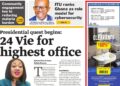 Newspaper Headlines: Monday 16th September, 2024